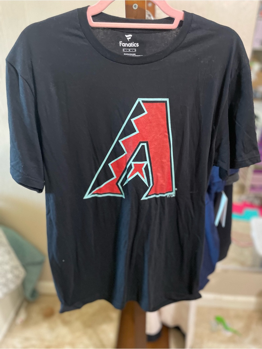 Fanatics Black Short-Sleeve Tee with Red Arizona Diamondbacks Logo